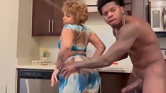 Hot Sex With An Ebony Teen In The Kitchen